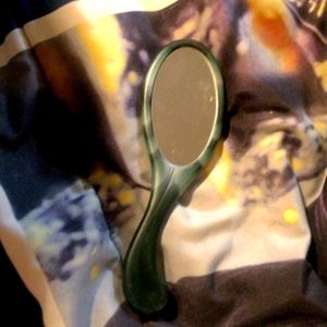 Small blue and teal rose mirror